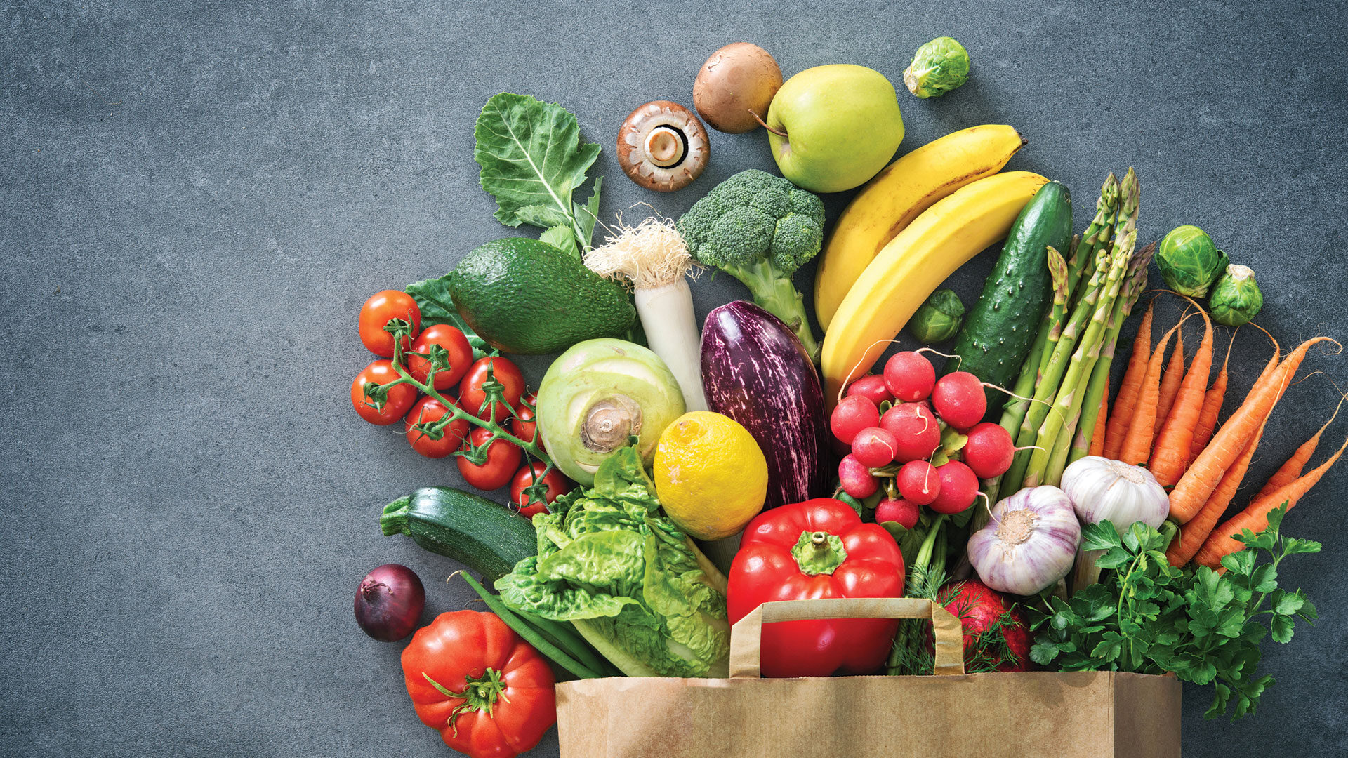 a bouquet of fruits and vegetables