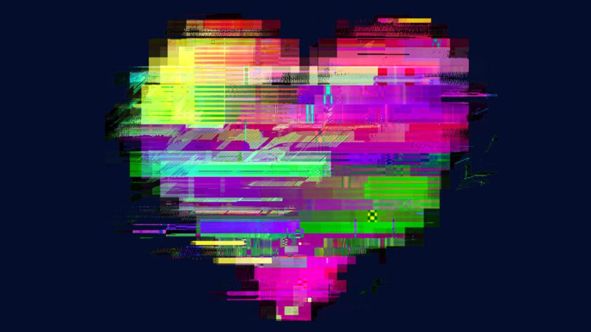 distorted colorful heart