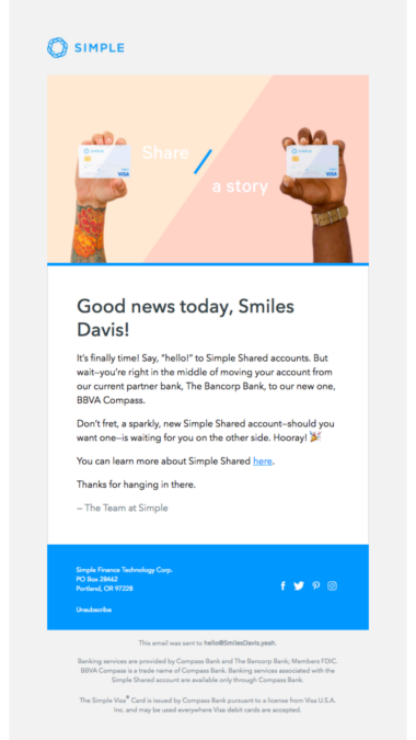 screenshot of an email newsletter