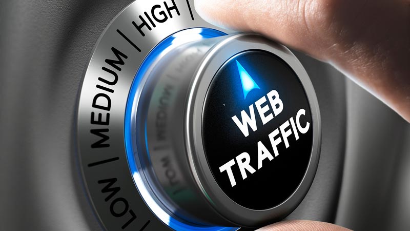 a dial representing web traffic