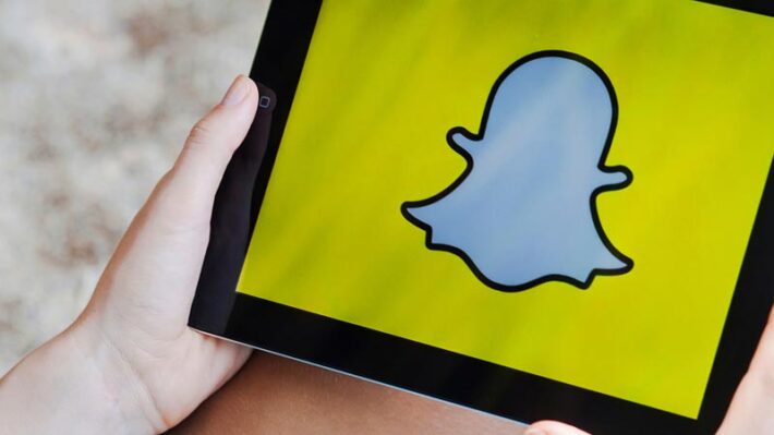 snapchat open on a mobile device