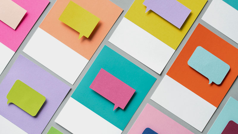 Image of colorful sticky notes that can be used in developing a social media tone of voice guide