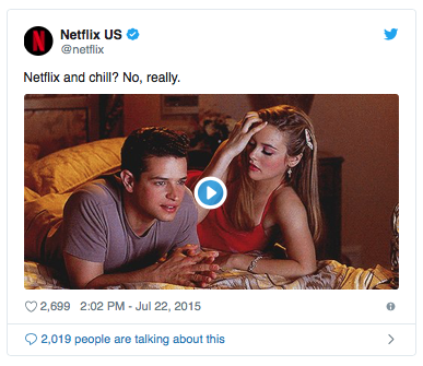 a screenshot of a tweet from Netflix