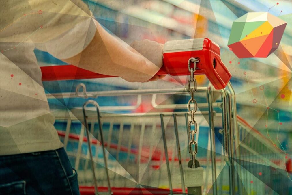 a person pushing a shopping cart