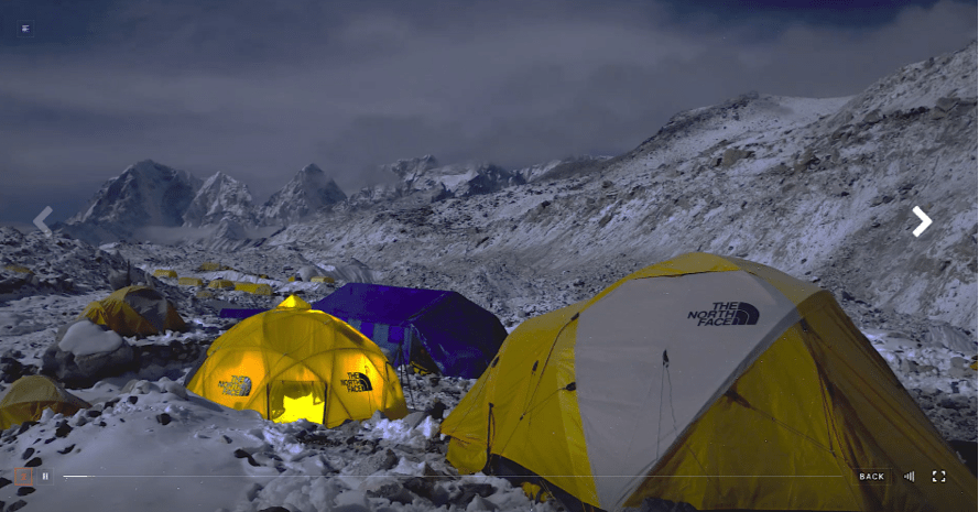 tents on snow capped mountains 