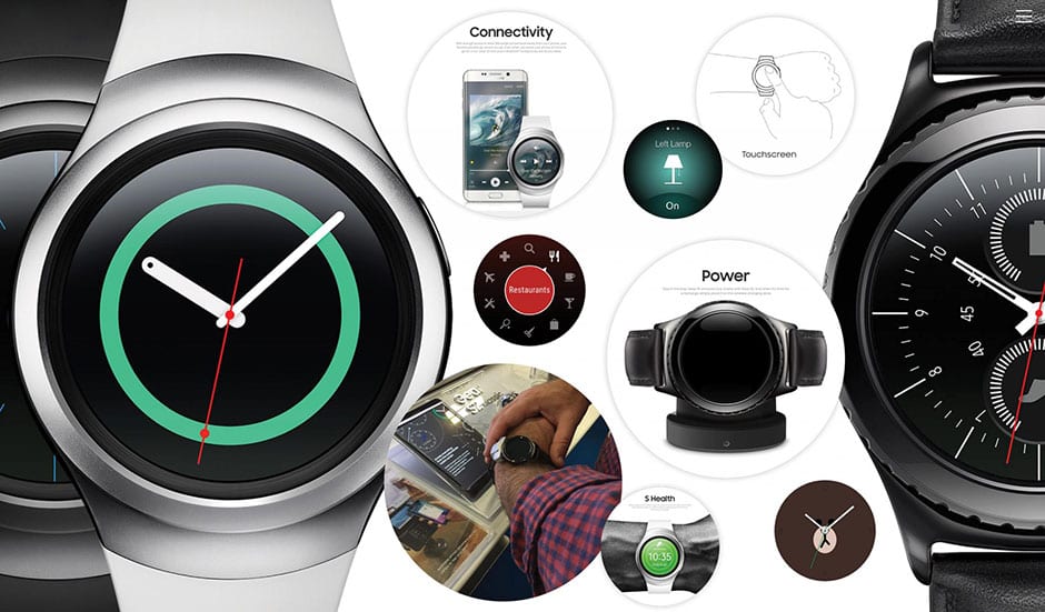 a variety of round smart watches