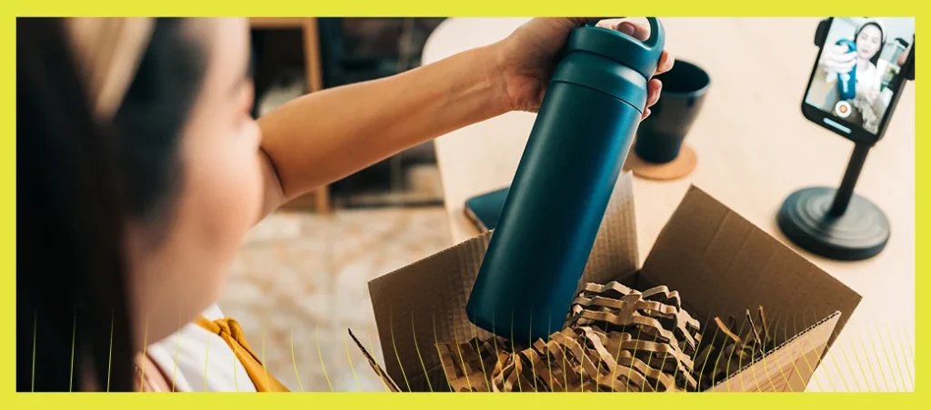 Photo of influencer filming content