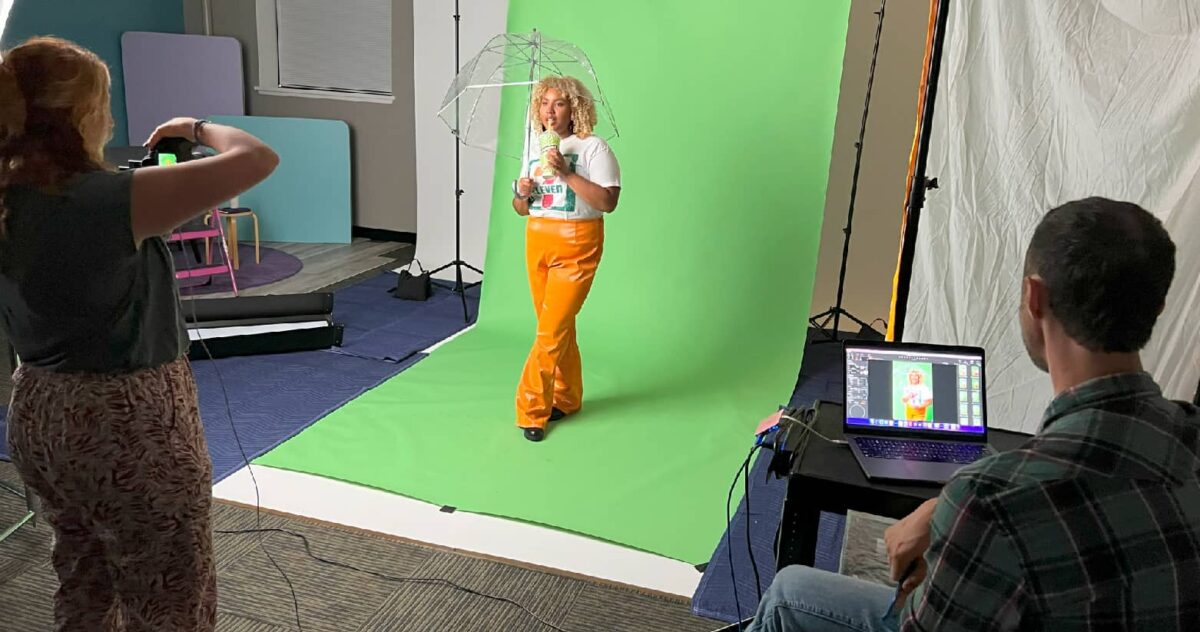 a scene of a studio shoot