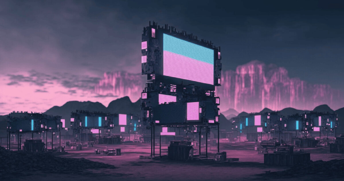 a dystopian land of blank screens in different sizes