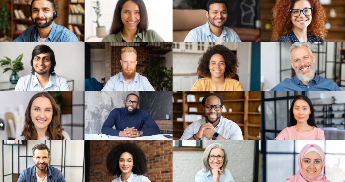 A grid of faces representing various content audiences