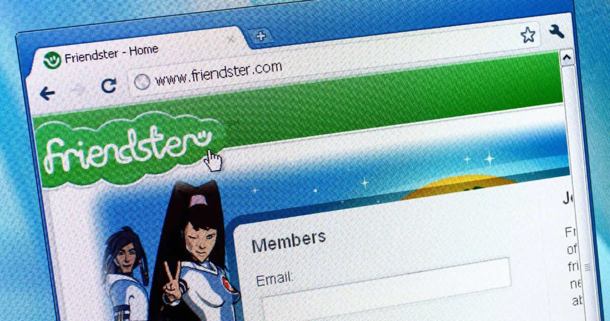 The Friendster home page