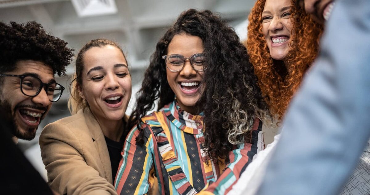 A group of smiling people