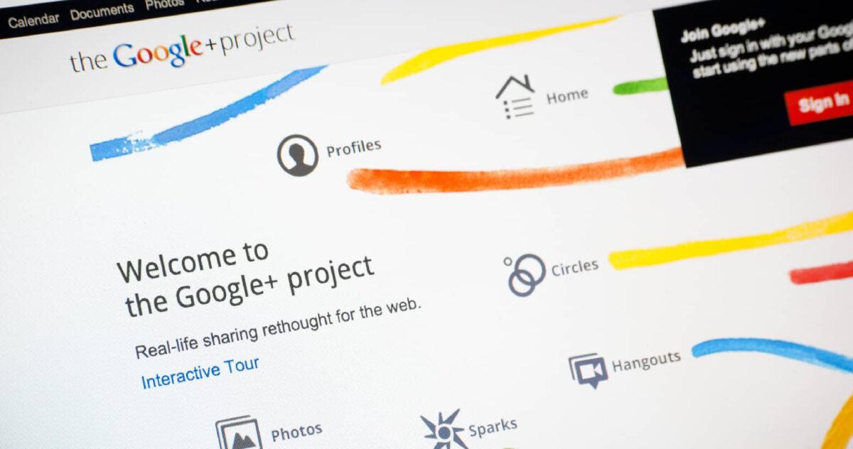 An intro screen for Google+