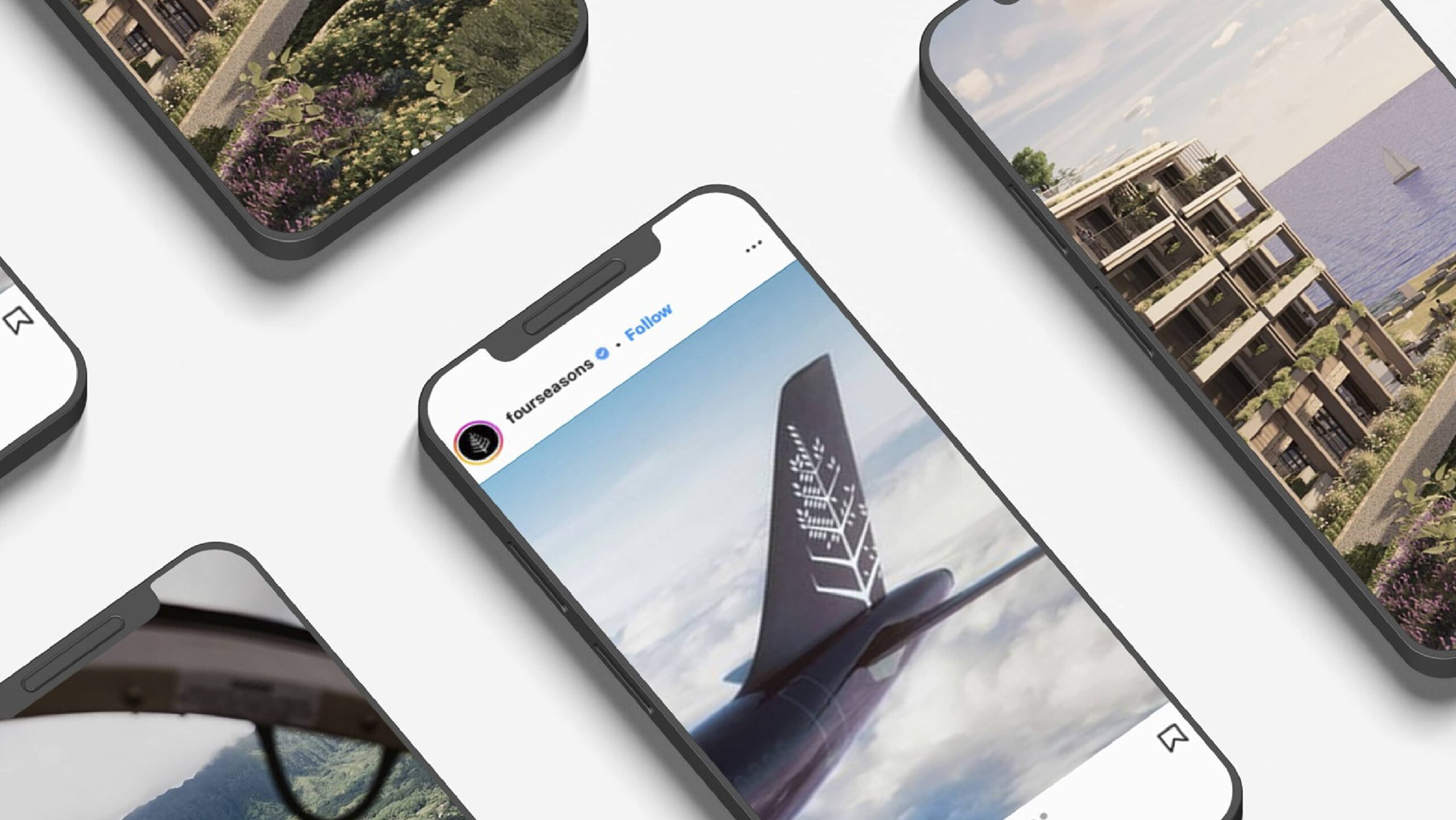 Four Seasons social media images on mobile devices
