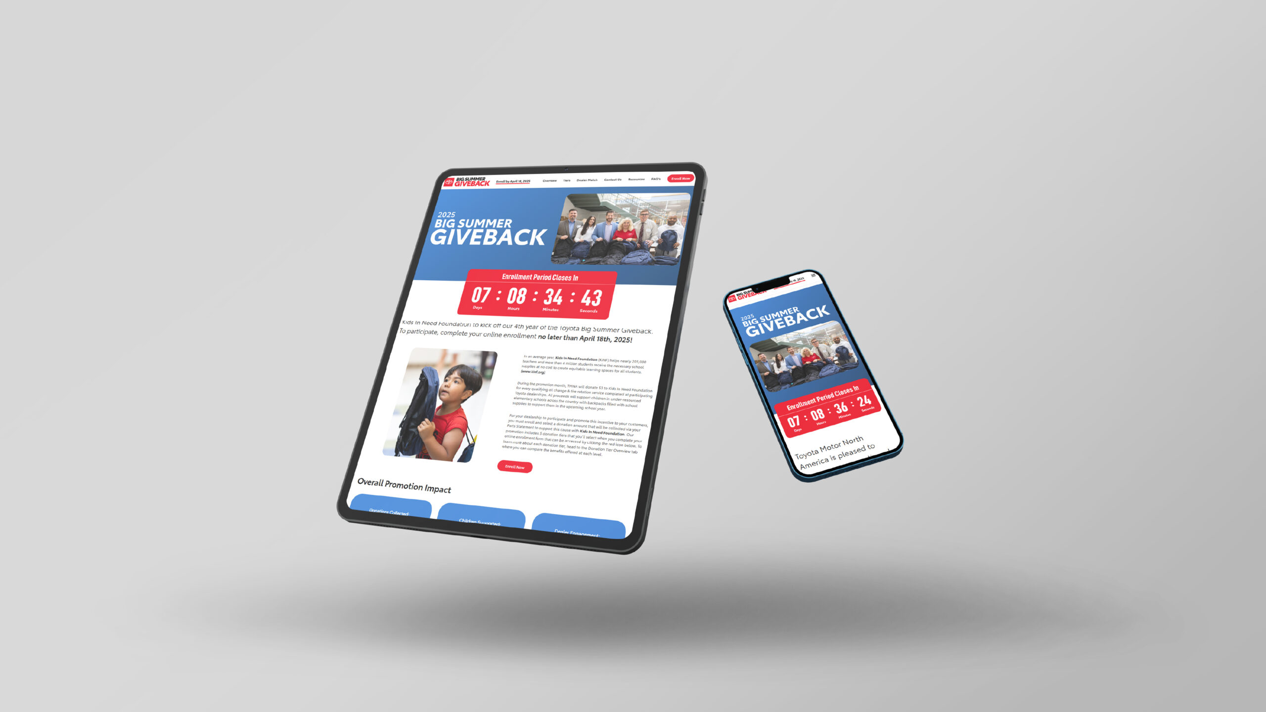 Toyota Wholesale Parts web portal displayed on a tablet and mobile device