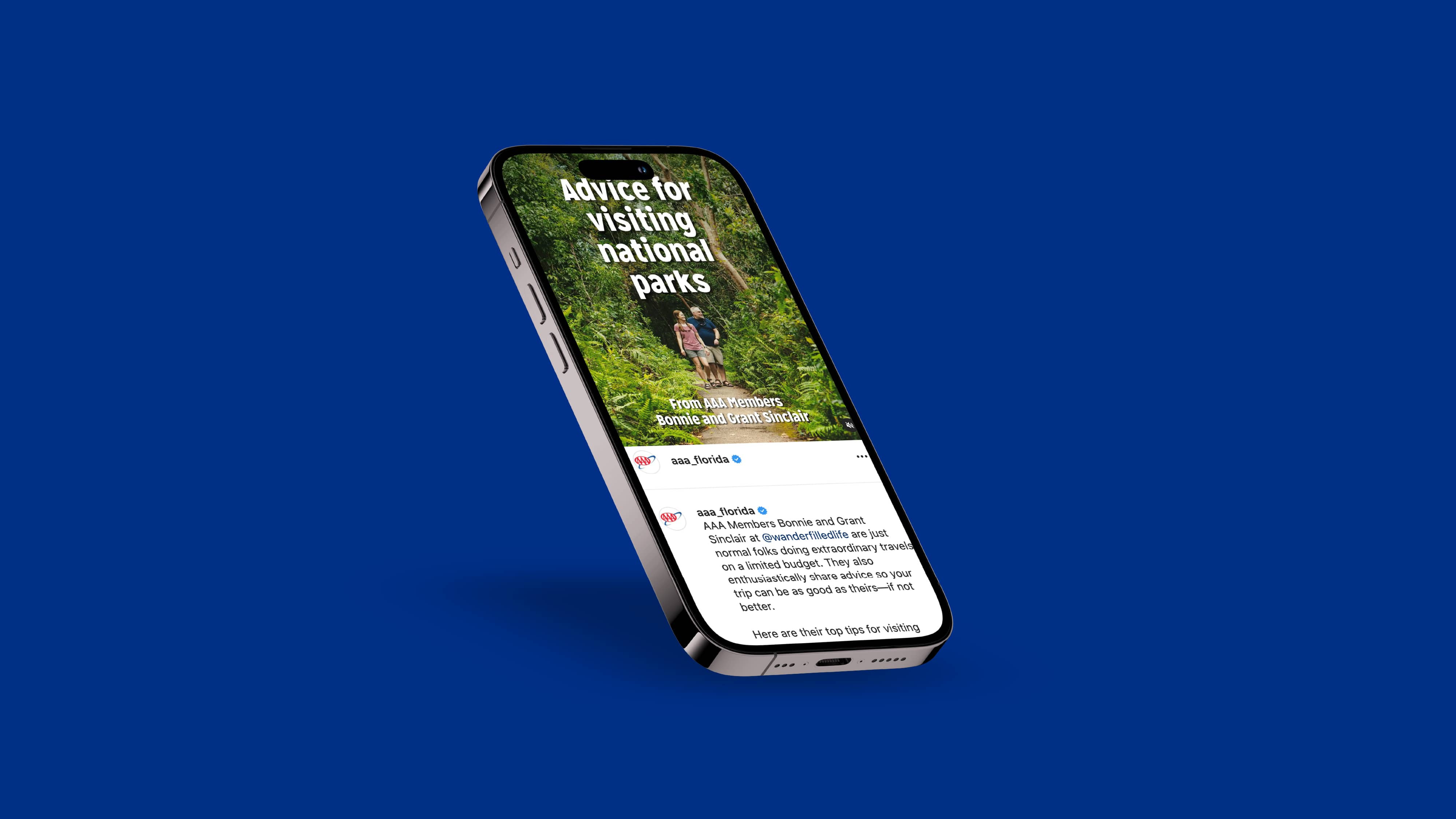 AAA Living digital article on a smartphone screen