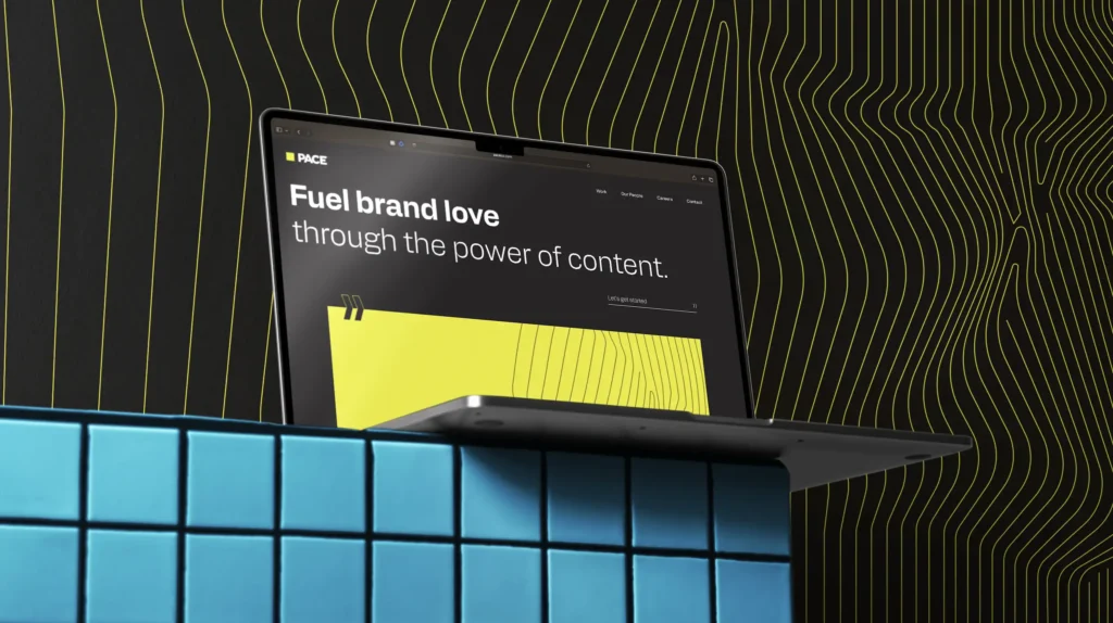 A laptop showing Pace's new website