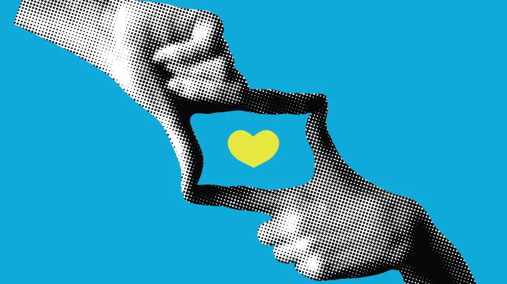 Two hands outlining a heart