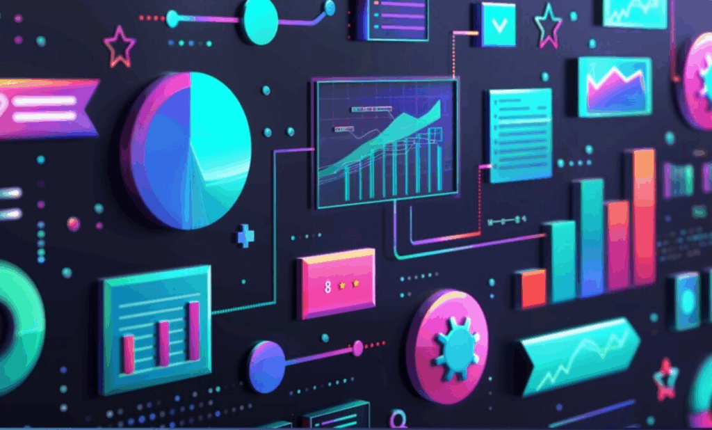 AI art of 3D charts and graphs