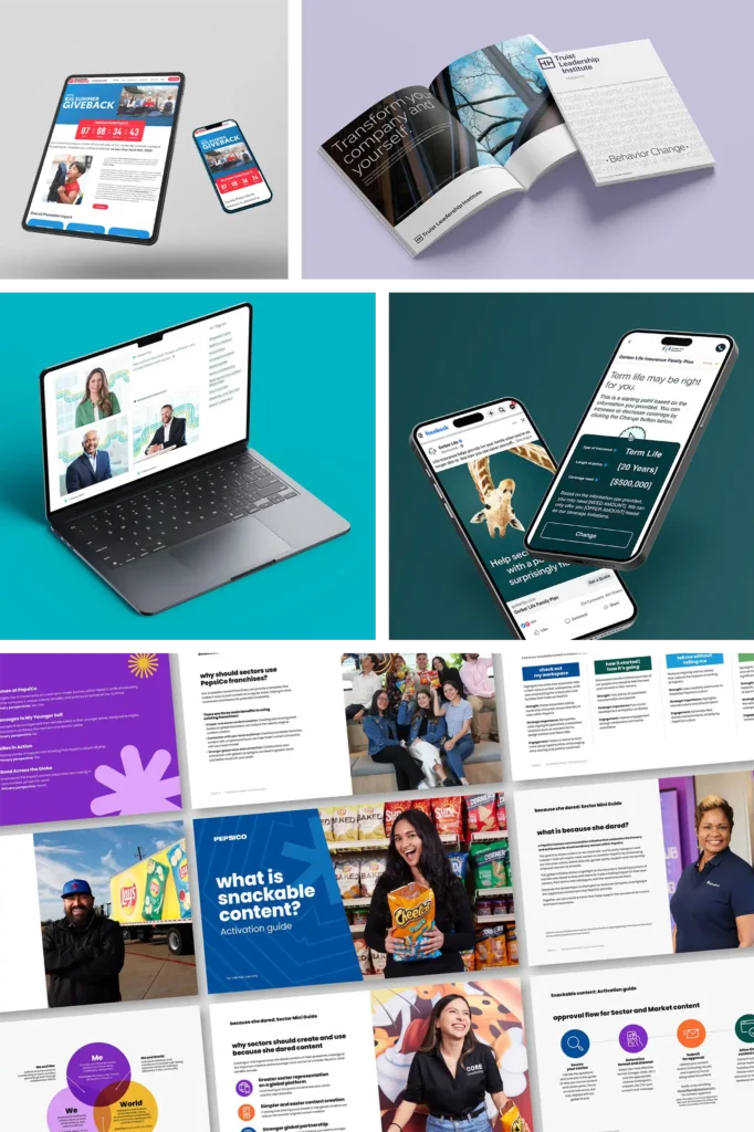 Collage of client work samples