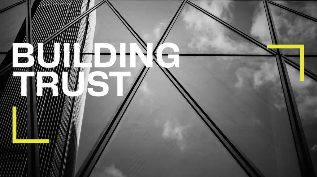 Abstract photography of a financial services building; representative of trust in content marketing for banks and financial services brands