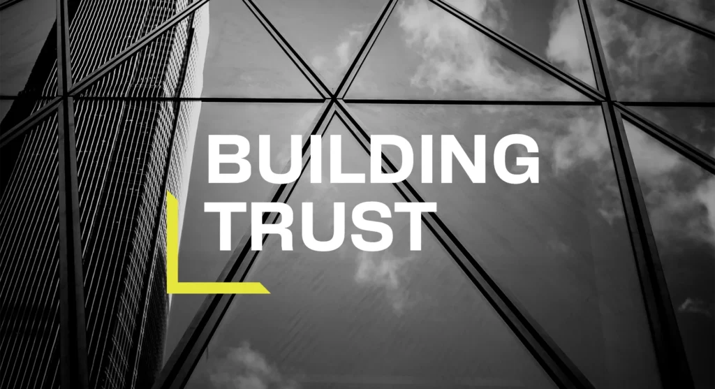 Abstract photography of a financial services building; representative of trust in content marketing for banks and financial services brands
